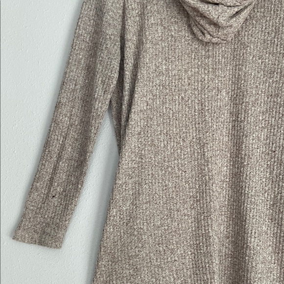 Unbranded Women's Beige Hooded Sweater Open Front Cardigan Long Sleeves Sz L - Picture 9 of 11